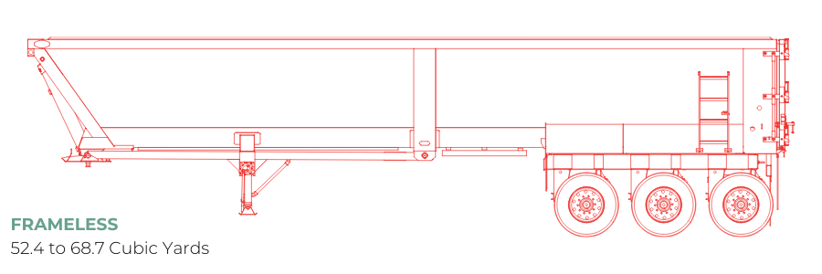 frameless end dump trailer outline